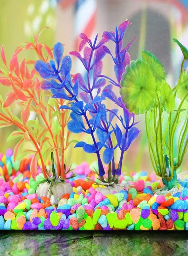 VAYINATO® Aquarium Fish Tank, Fish Bowl, Home Decoration Kit (Aquarium Artificial 4 inch Plastic Plants (10 Pcs, Random Color) + Aquarium Color Decoration Pebbles Stone, 1 Kg) by Petzlifeworld - Image 2
